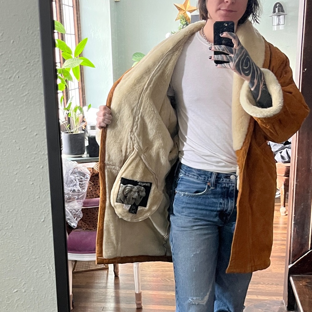 Brown Shearling Coat - image 2